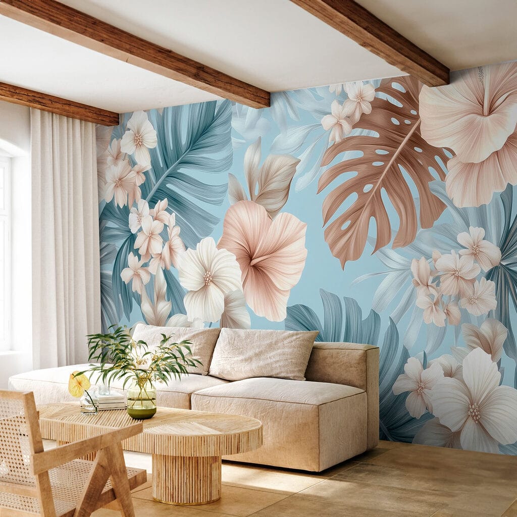 Floral pattern with white and brown flowers Floral pattern with white and brown flowers