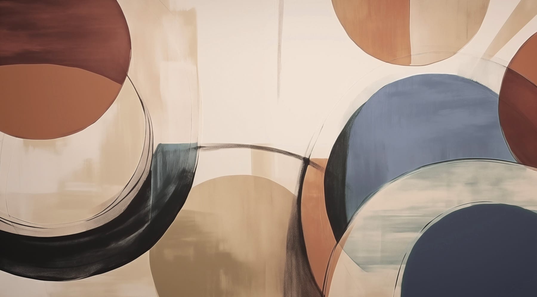 Painting of circles and lines