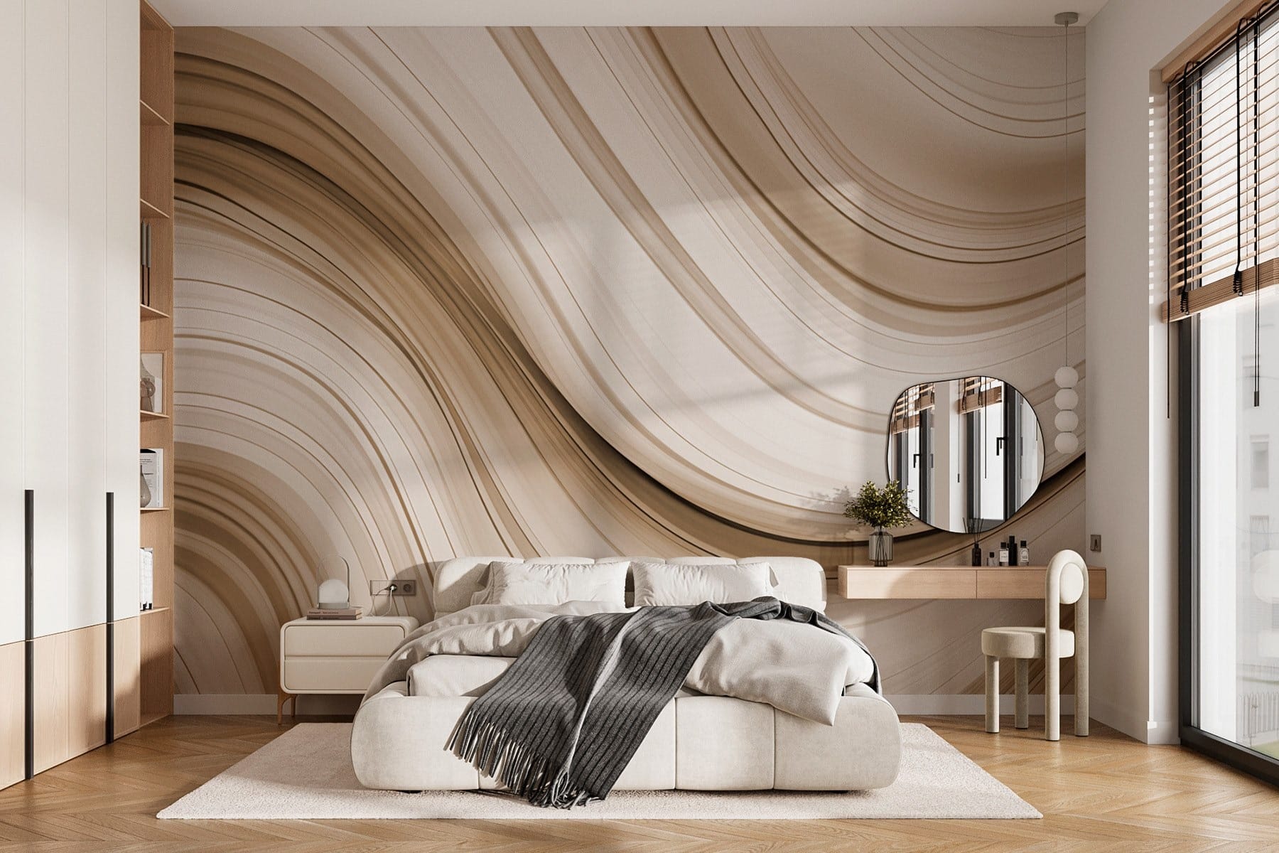 Flowing lines in soft neutral tones