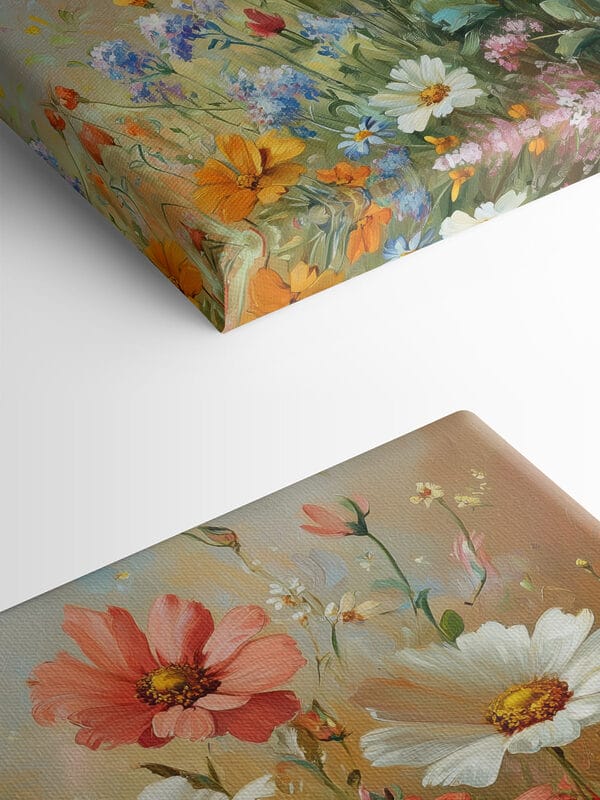 Painting of flowers in a field Painting of flowers in a field