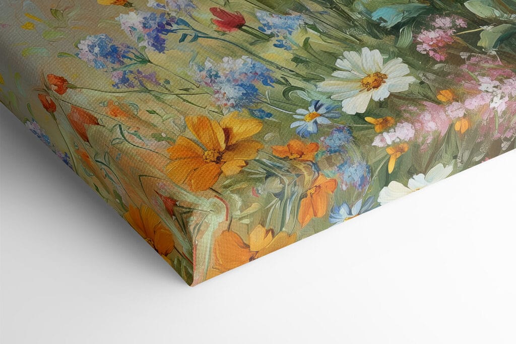 Painting of flowers in a field Painting of flowers in a field