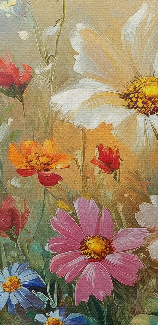 Painting of flowers in a field Painting of flowers in a field