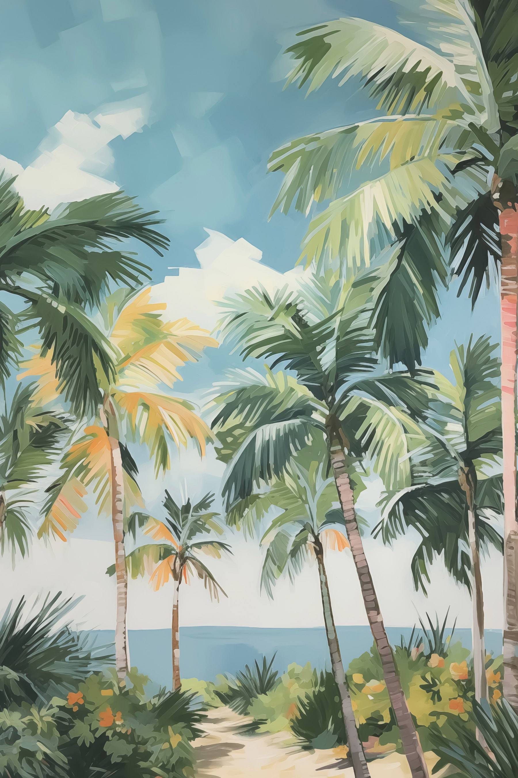 Group of palm trees