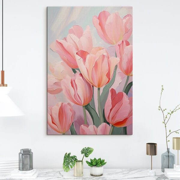Delikatne różowe tulipany w rozkwicie Delikatne różowe tulipany w rozkwicie