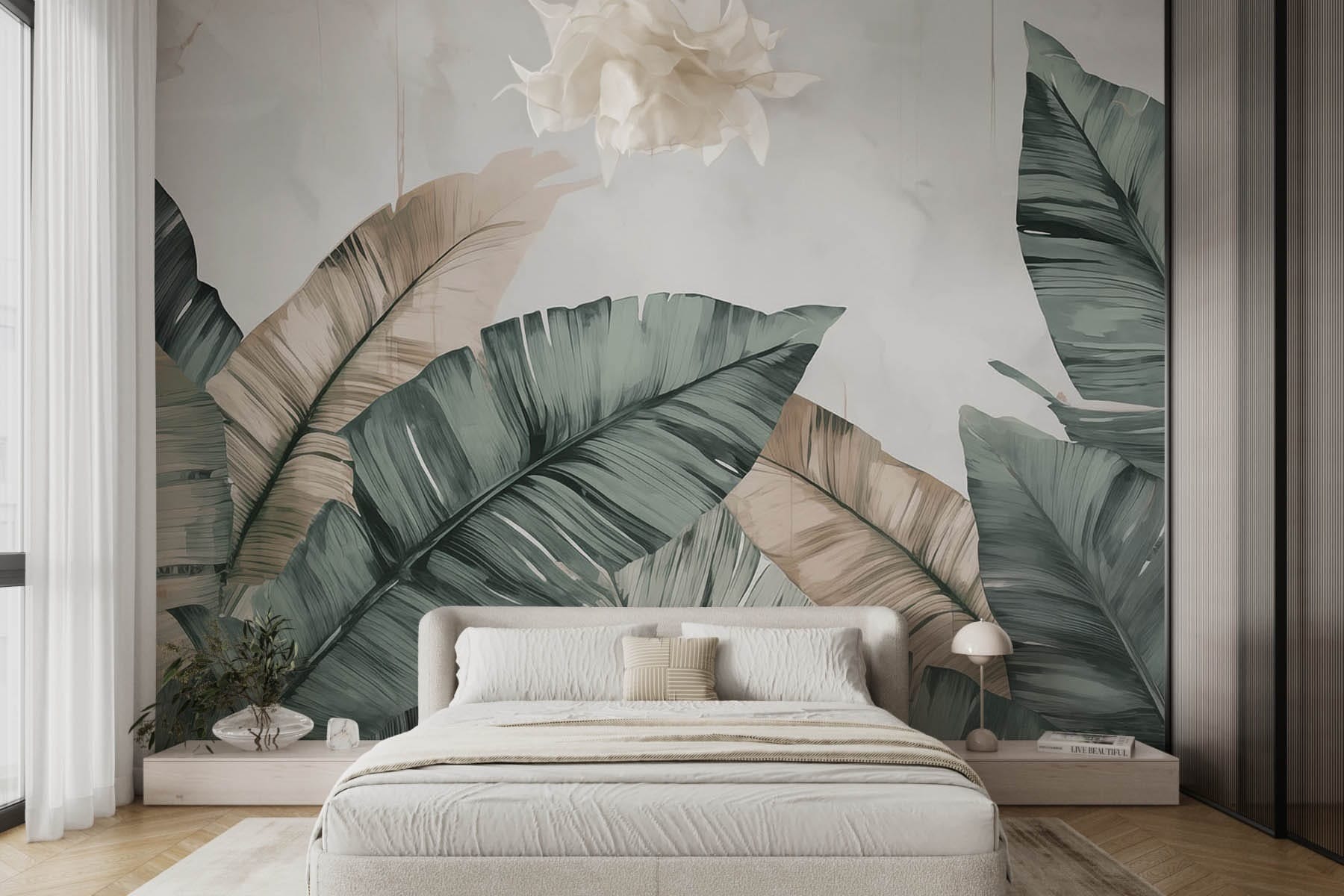 Serene leaves in soft pastel tones Serene leaves in soft pastel tones