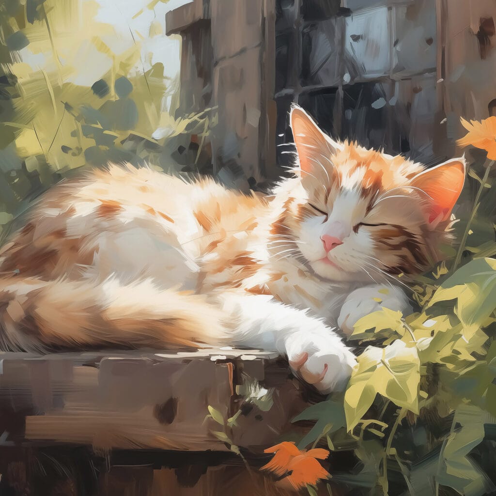 Cat lying on a ledge