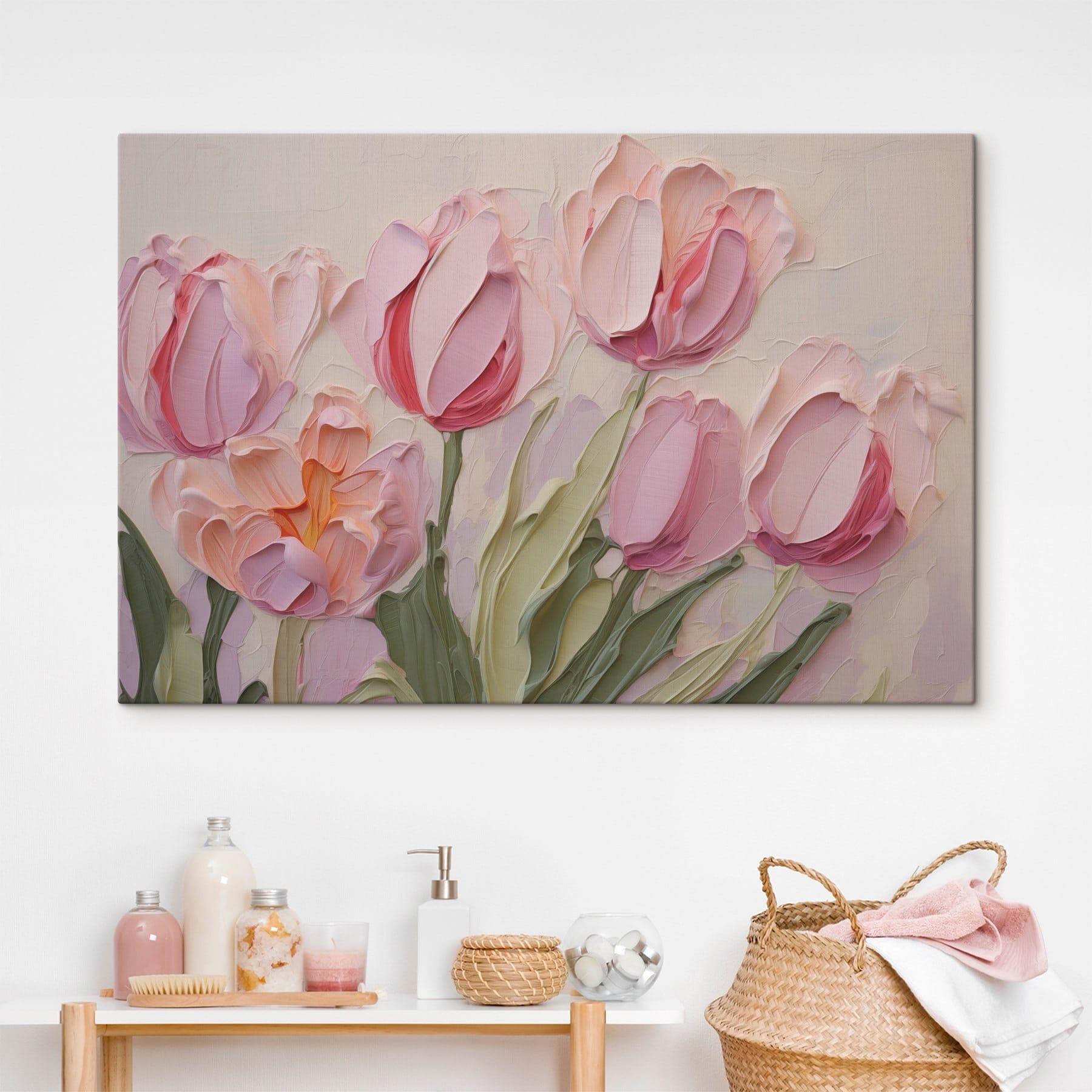 Painting of pink flowers Painting of pink flowers