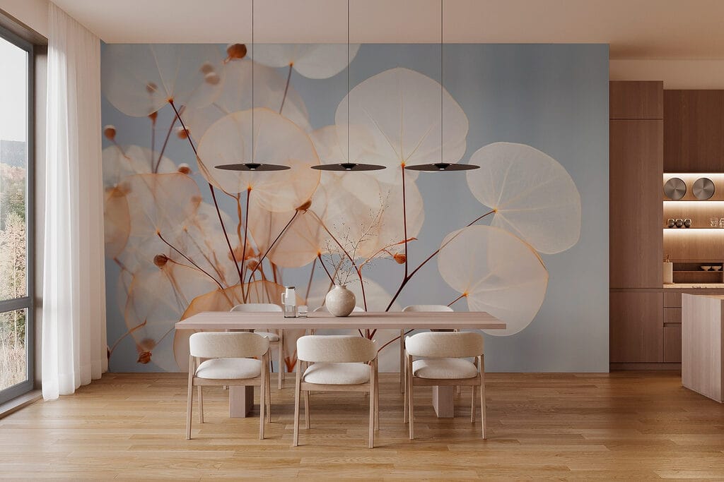 Delicate leaves gently swaying in light Delicate leaves gently swaying in light