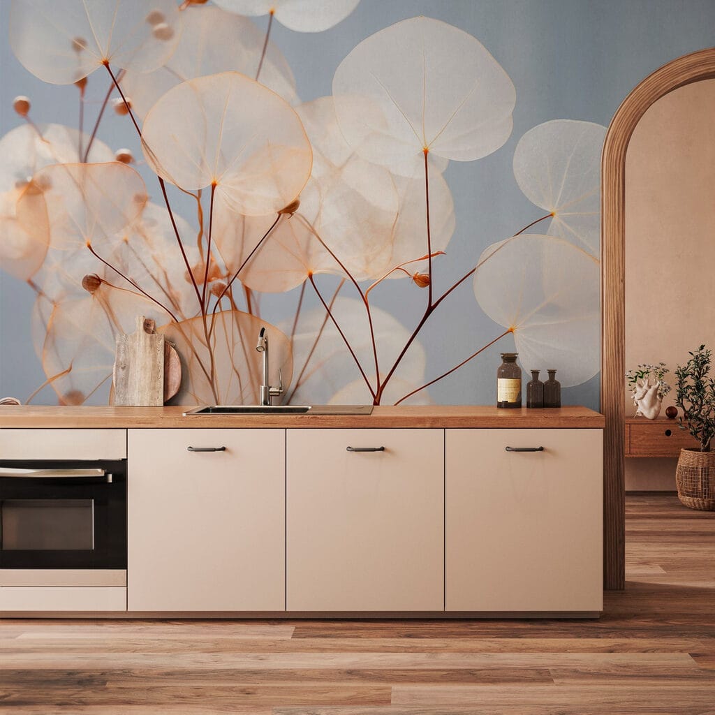 Delicate leaves gently swaying in light Delicate leaves gently swaying in light