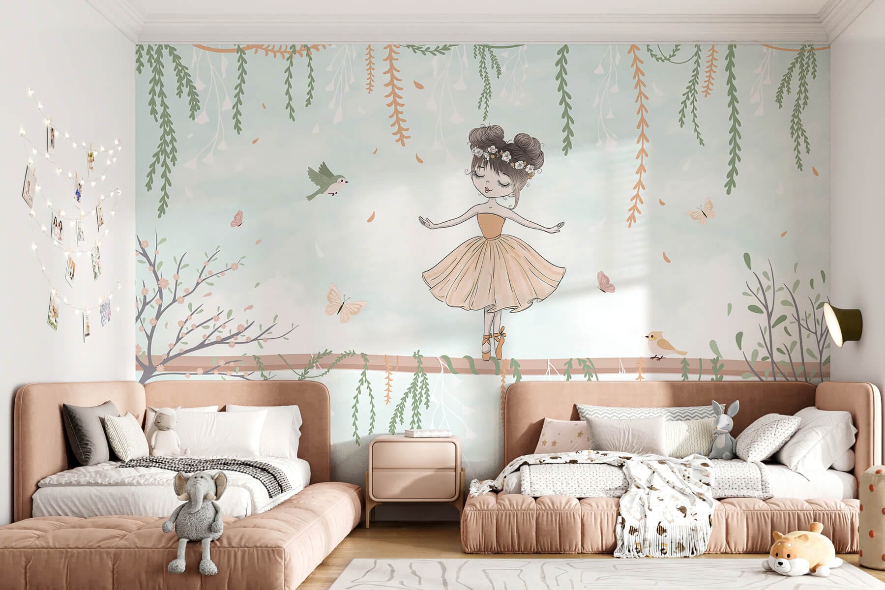 Cartoon of a girl on a branch