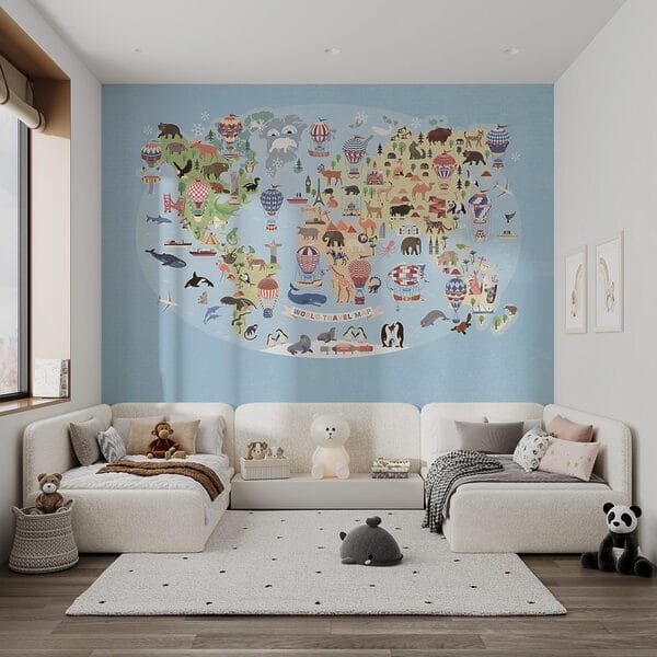 Mapa świata ze zwierzętami Mapa świata ze zwierzętami