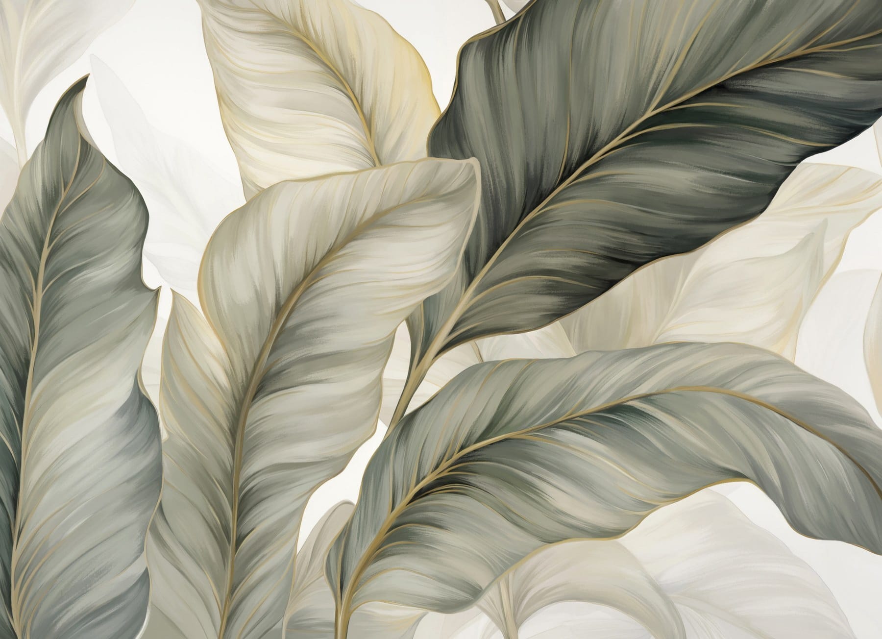 Lush leaves in soft hues Lush leaves in soft hues