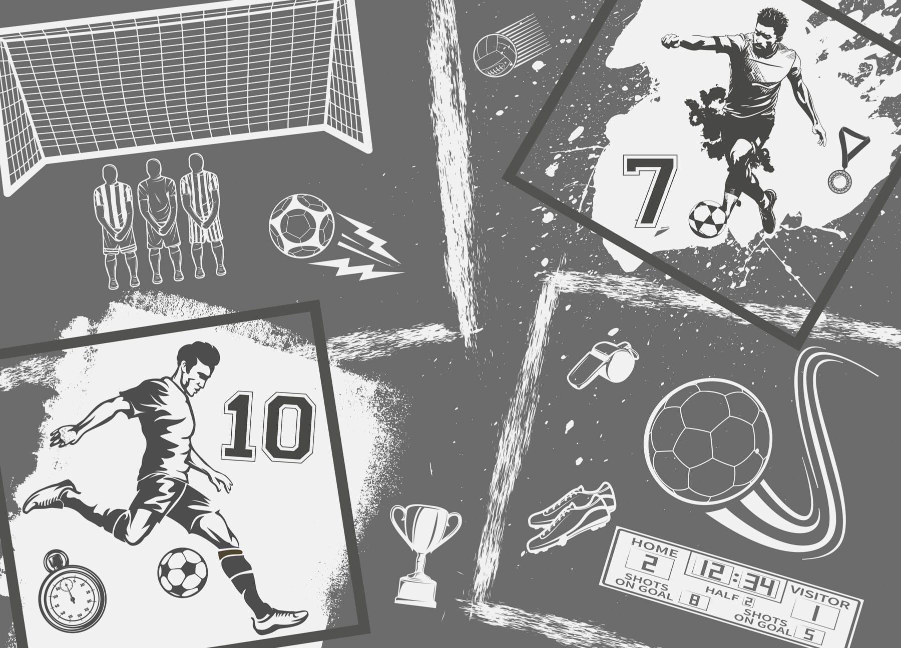 Soccer Action in Monochrome Style