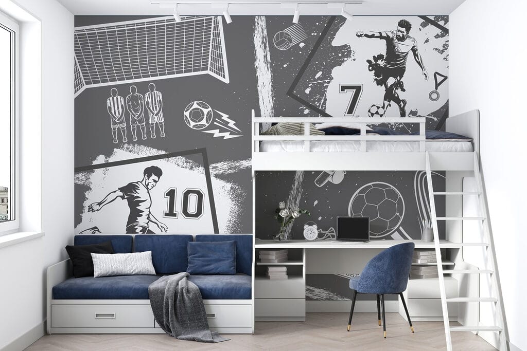 Soccer Action in Monochrome Style