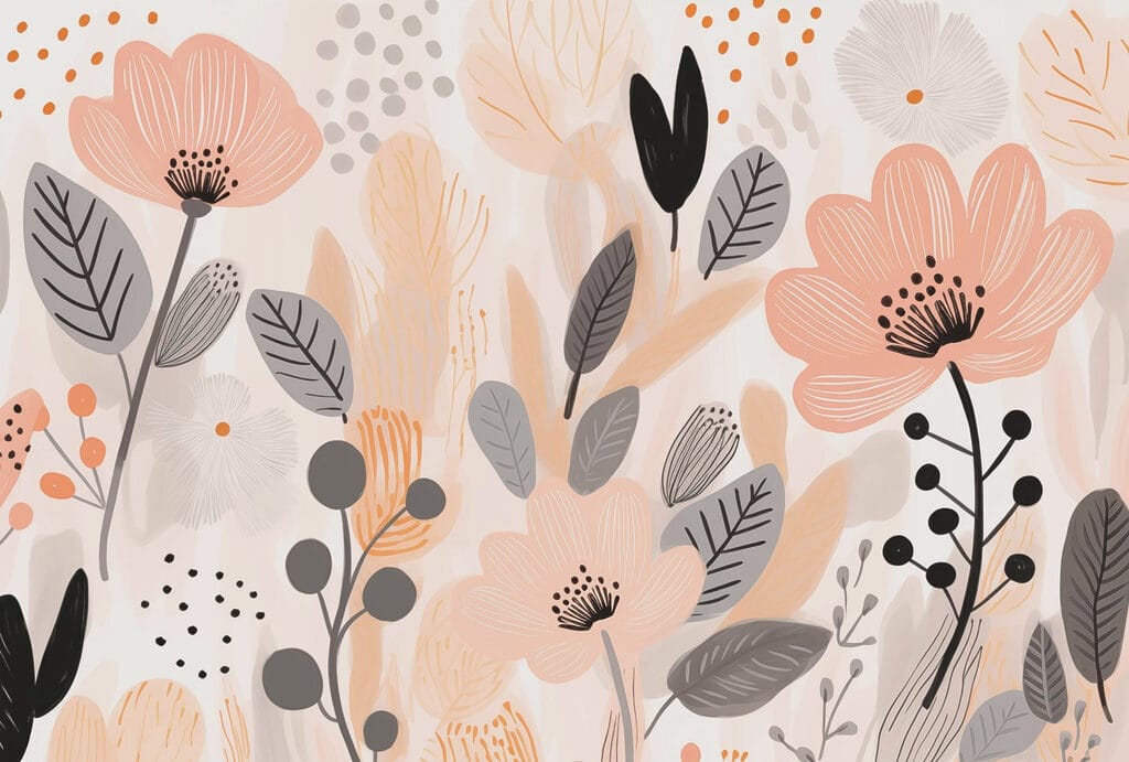 Wall murals Delicate blooms in soft tones Wall murals Delicate blooms in soft tones