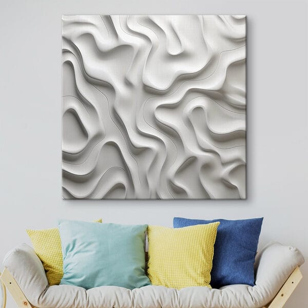 Canvas prints White surface with wavy lines Canvas prints White surface with wavy lines