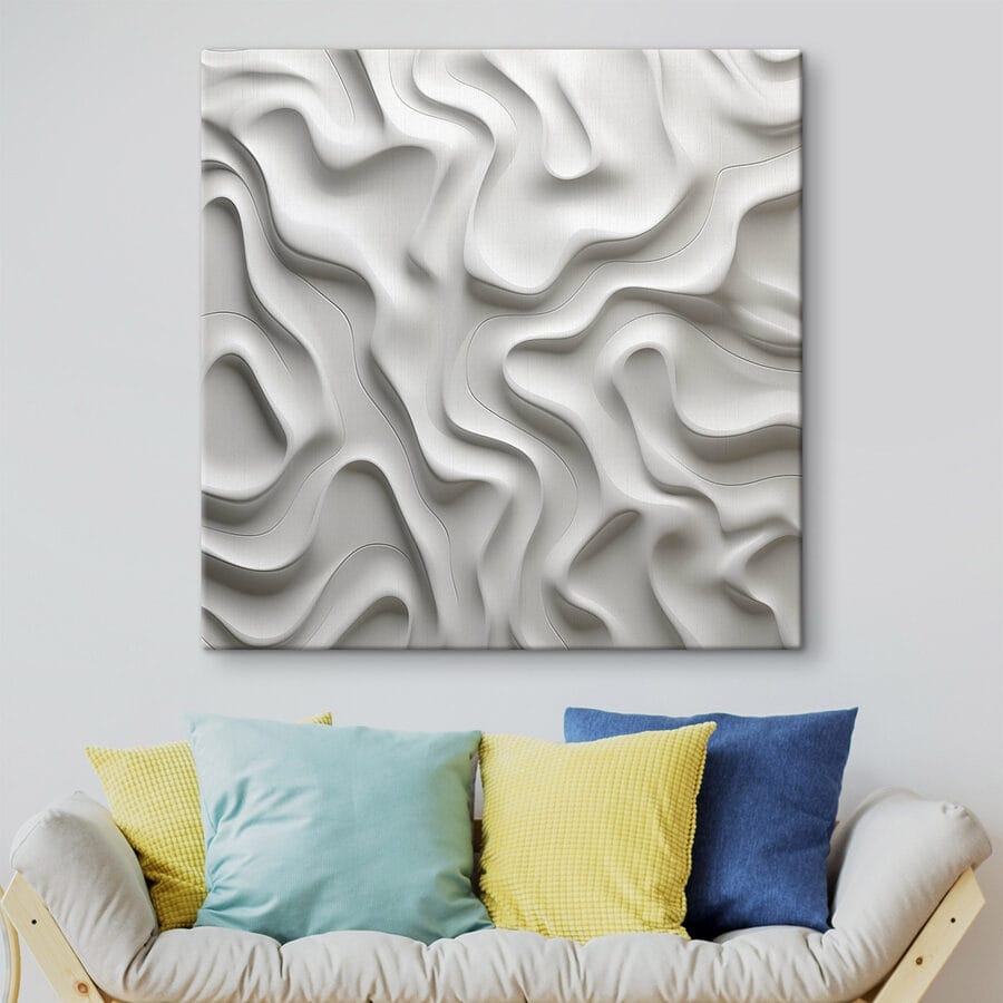 Canvas prints White surface with wavy lines