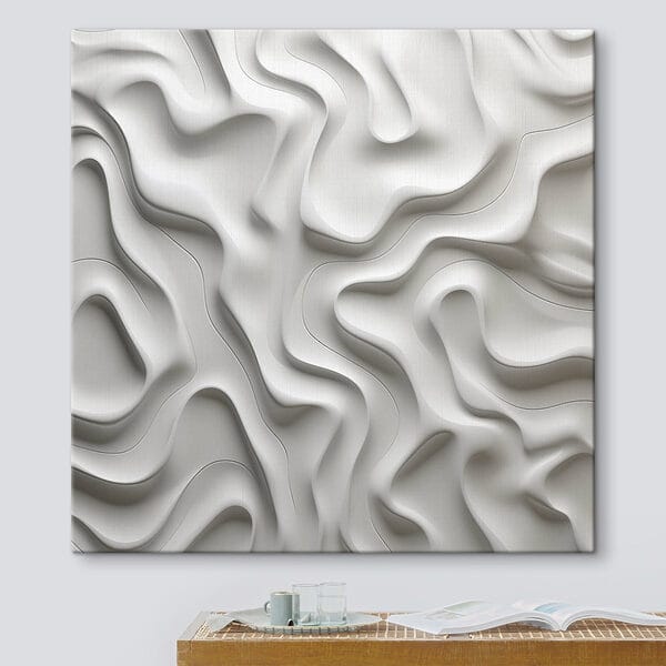 Canvas prints White surface with wavy lines Canvas prints White surface with wavy lines
