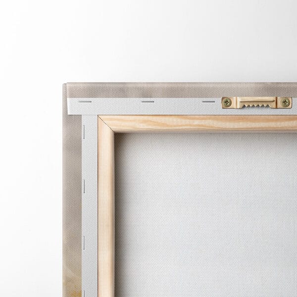 Painting of a white horse with a long mane