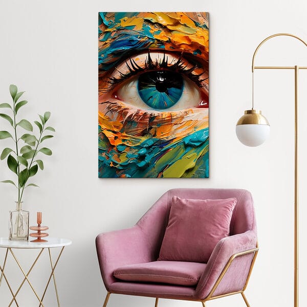 Żywe kolory spotykają się z hipnotyzującym spojrzeniem Obraz Żywe kolory spotykają się z hipnotyzującym spojrzeniem