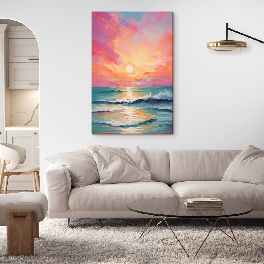 Obraz zachodu słońca nad oceanem Obraz zachodu słońca nad oceanem