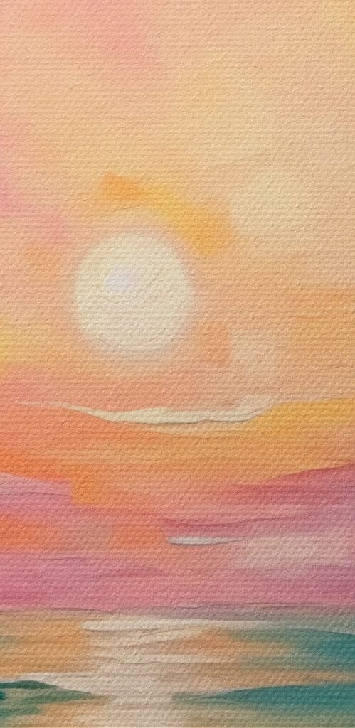 Painting of a sunset over the ocean Painting of a sunset over the ocean