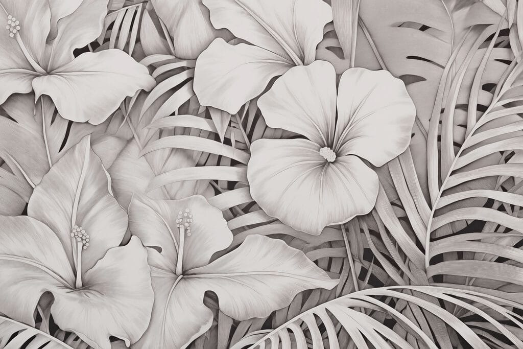 Kwiatowe wzory w monochromatycznych odcieniach Kwiatowe wzory w monochromatycznych odcieniach