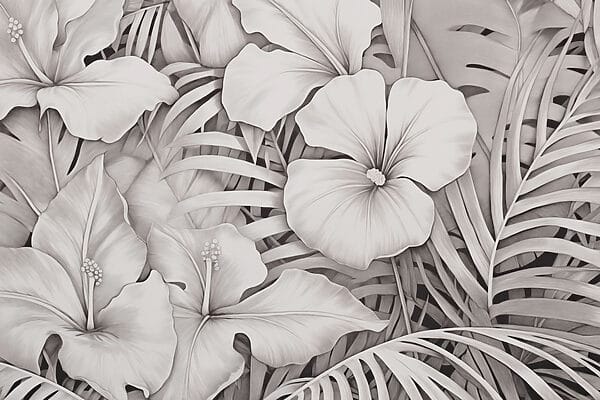 Kwiatowe wzory w monochromatycznych odcieniach Kwiatowe wzory w monochromatycznych odcieniach