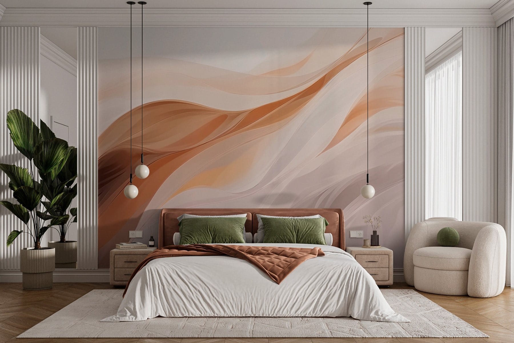 Soft waves of warm colors flowing