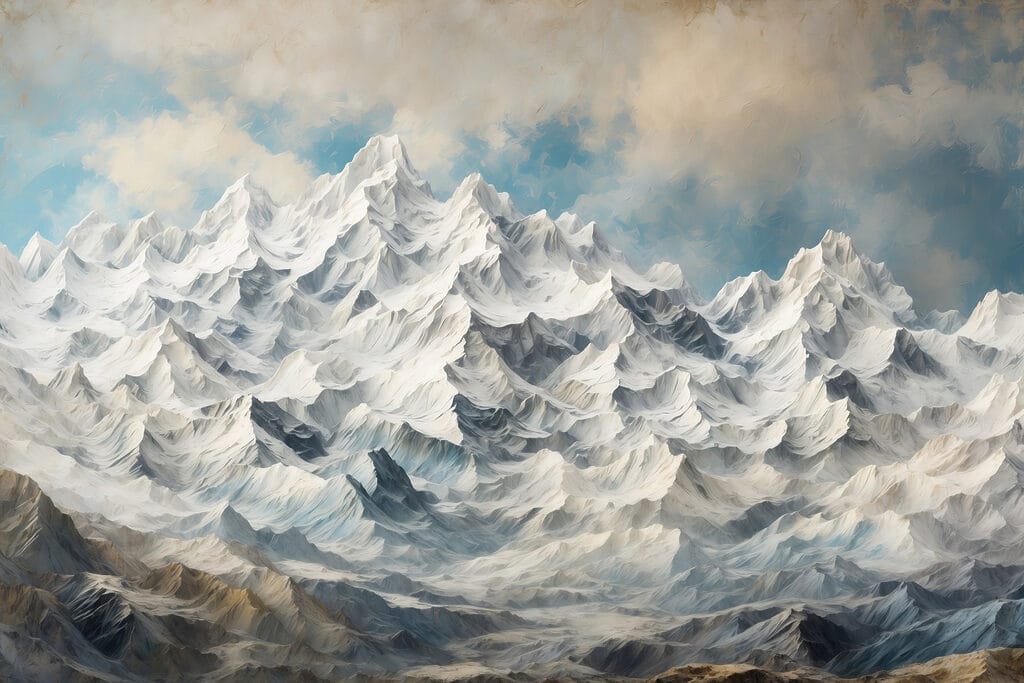 Mountain range with snow