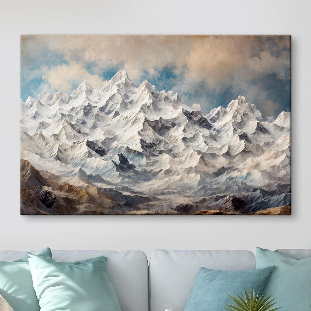 Mountain range with snow