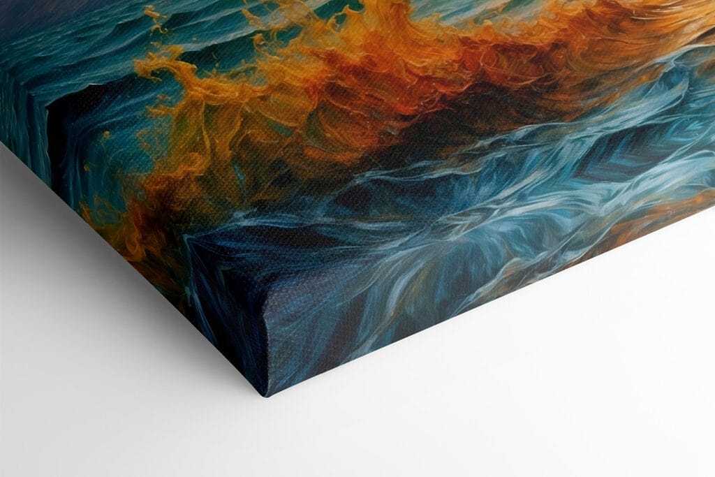 Painting of a sunset over a body of water