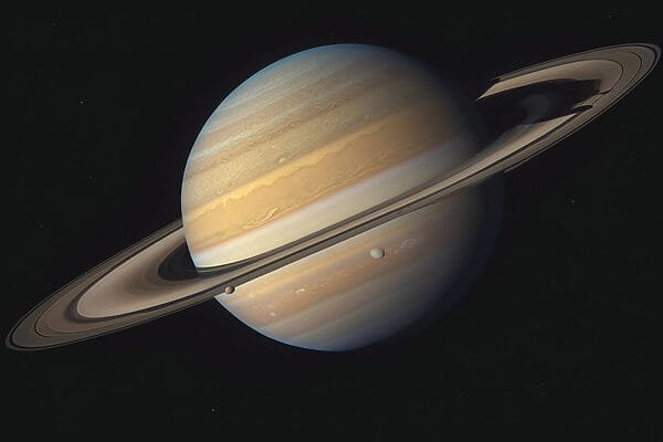 Planet with rings around it