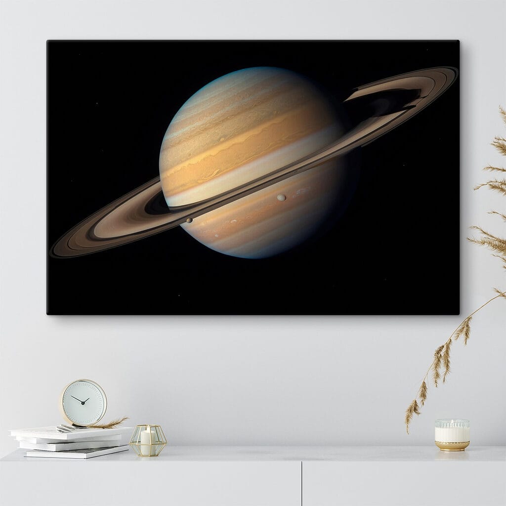 Planet with rings around it