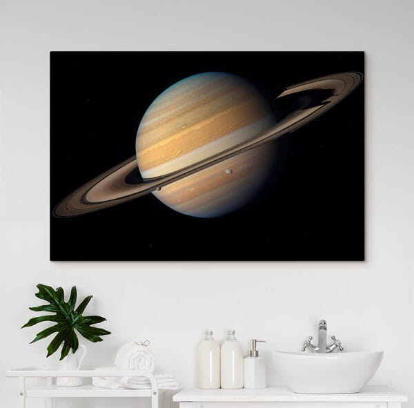 Planet with rings around it