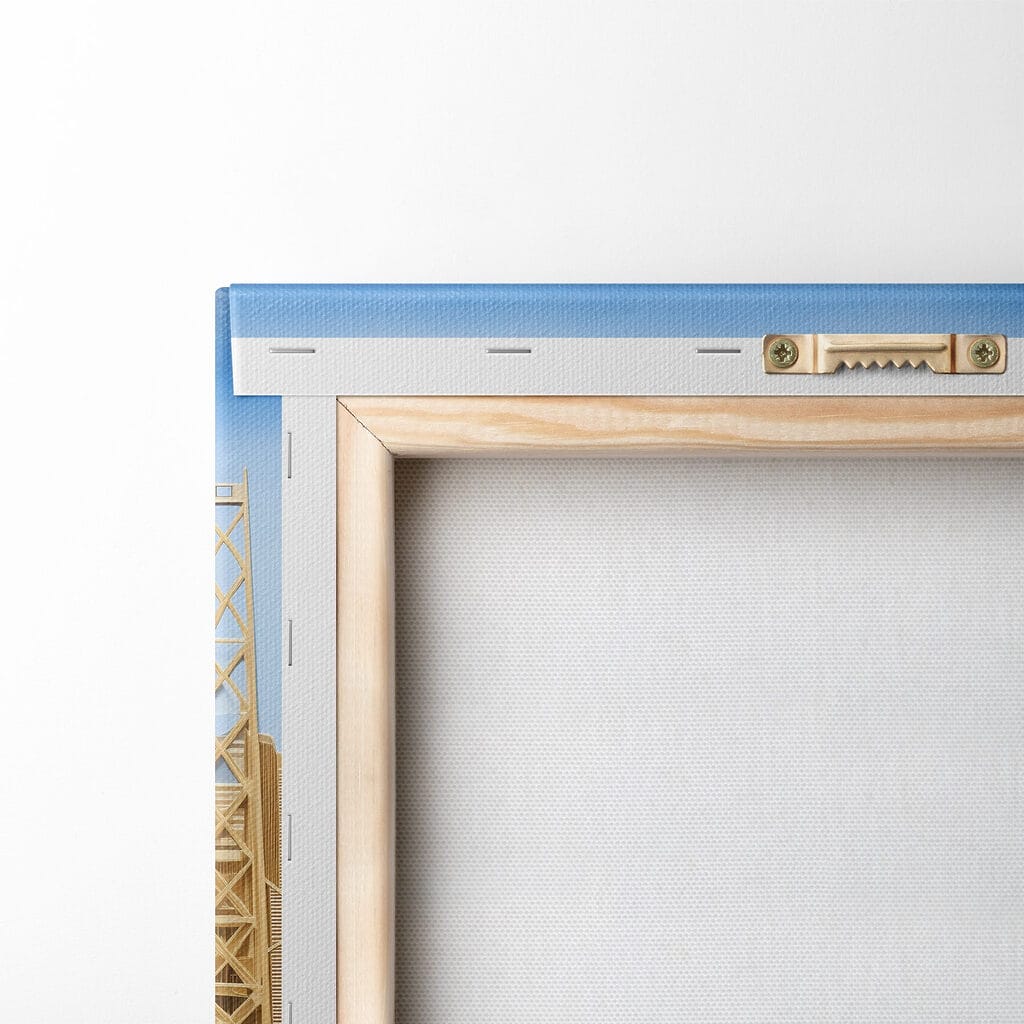 City skyline with vibrant colors