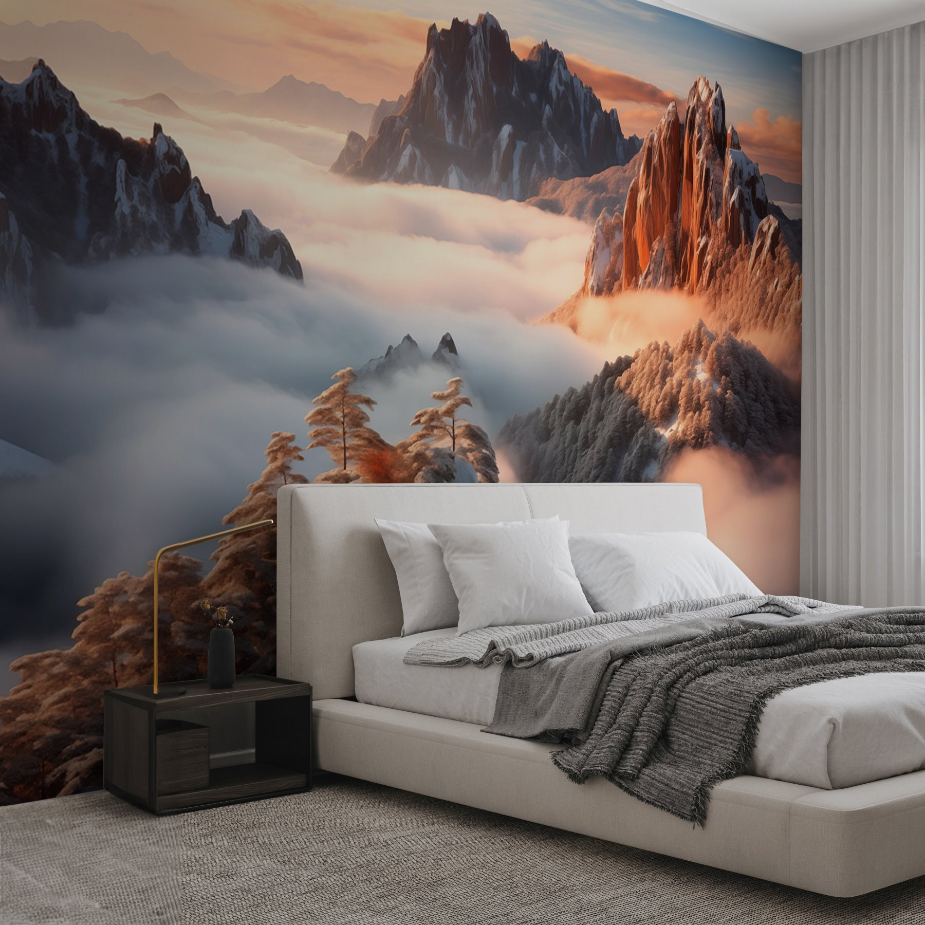 w08807pib1ms - Pasmo górskie ze śniegiem i chmurami - tegory