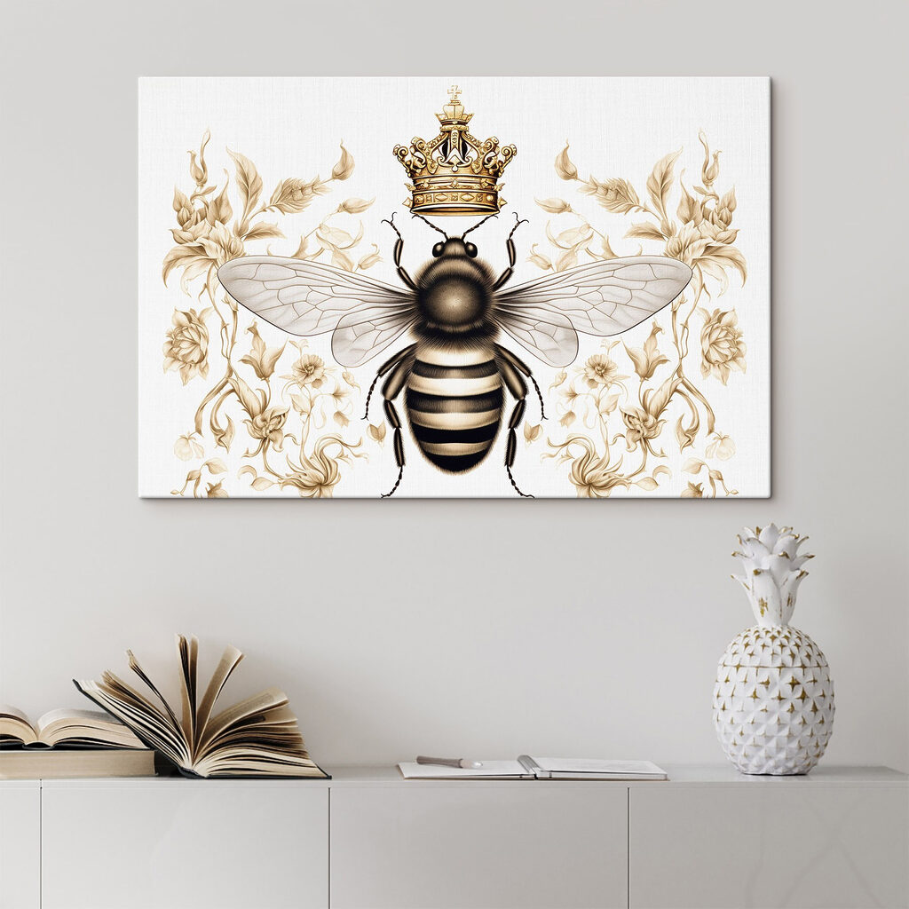 Bee with a crown on its head