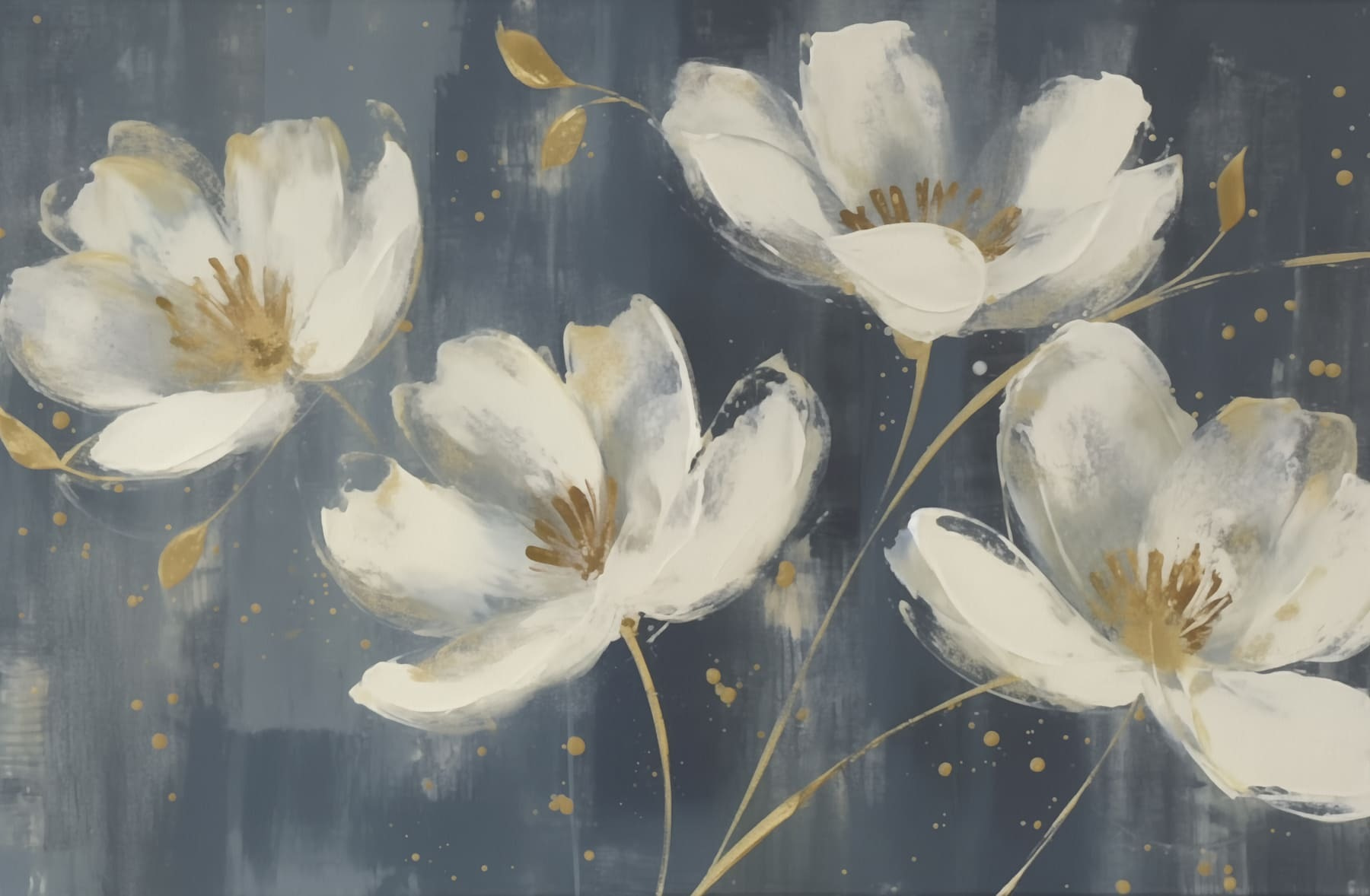 Painting of white flowers Painting of white flowers