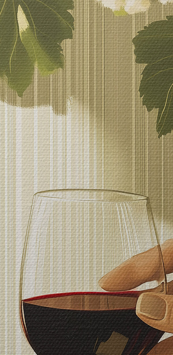 Ręka trzymająca kieliszek wina obok butelki wina Ręka trzymająca kieliszek wina obok butelki wina