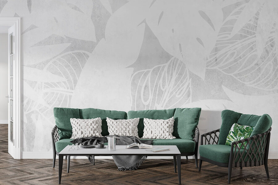White background with leaves White background with leaves