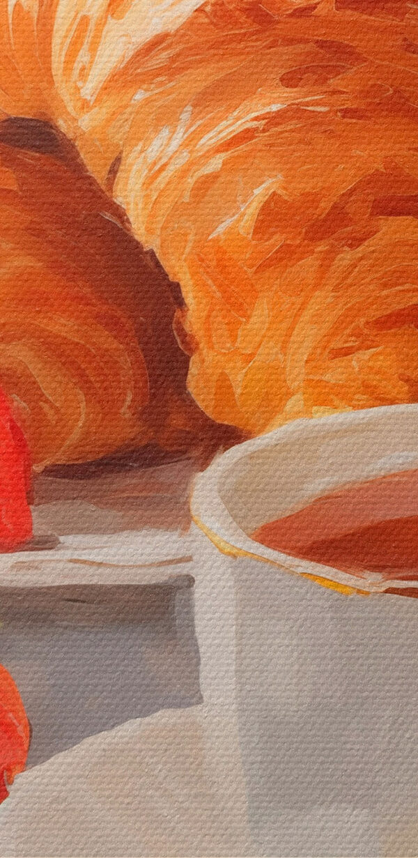 Croissant i truskawki na talerzu Croissant i truskawki na talerzu