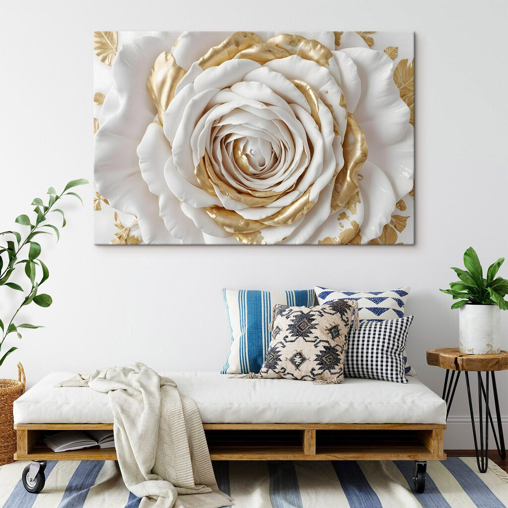 Exquisite floral artistry in white and gold Exquisite floral artistry in white and gold