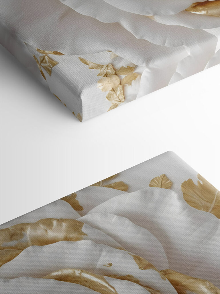 Exquisite floral artistry in white and gold Exquisite floral artistry in white and gold