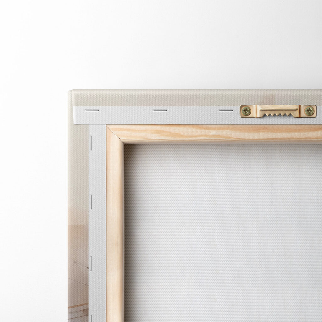 Painting of a city with a bridge over water