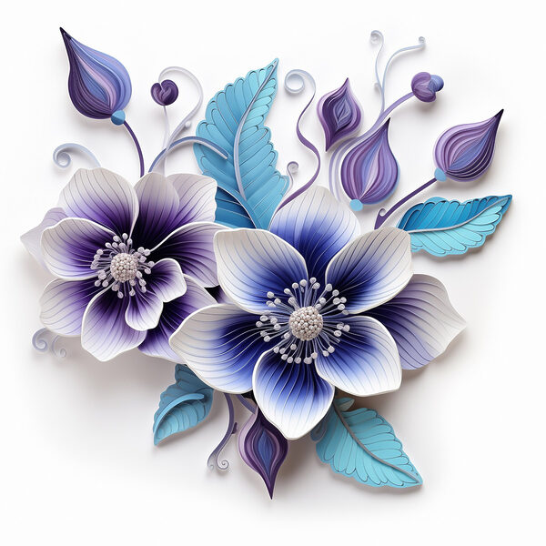 Blue and white flowers