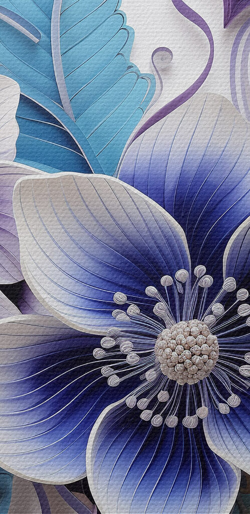 Blue and white flowers