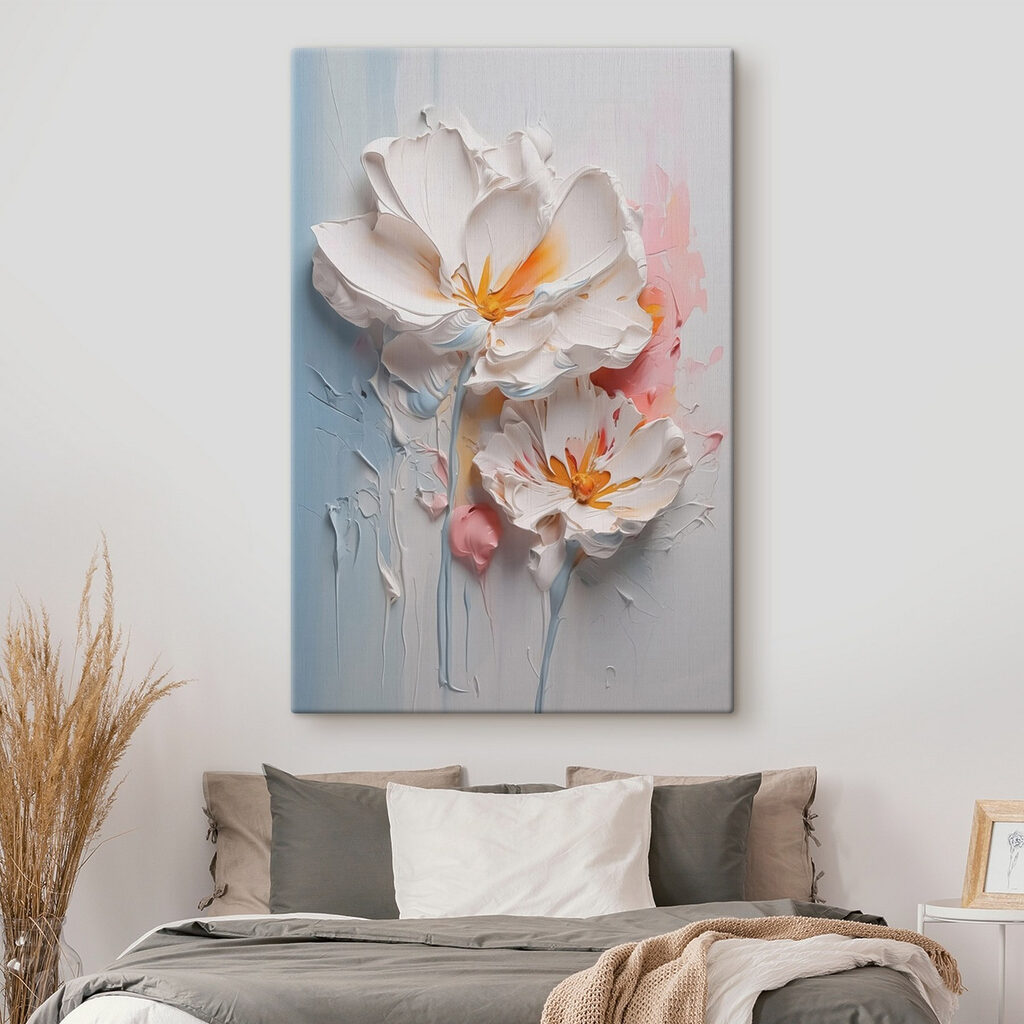 Painting of flowers on a wall