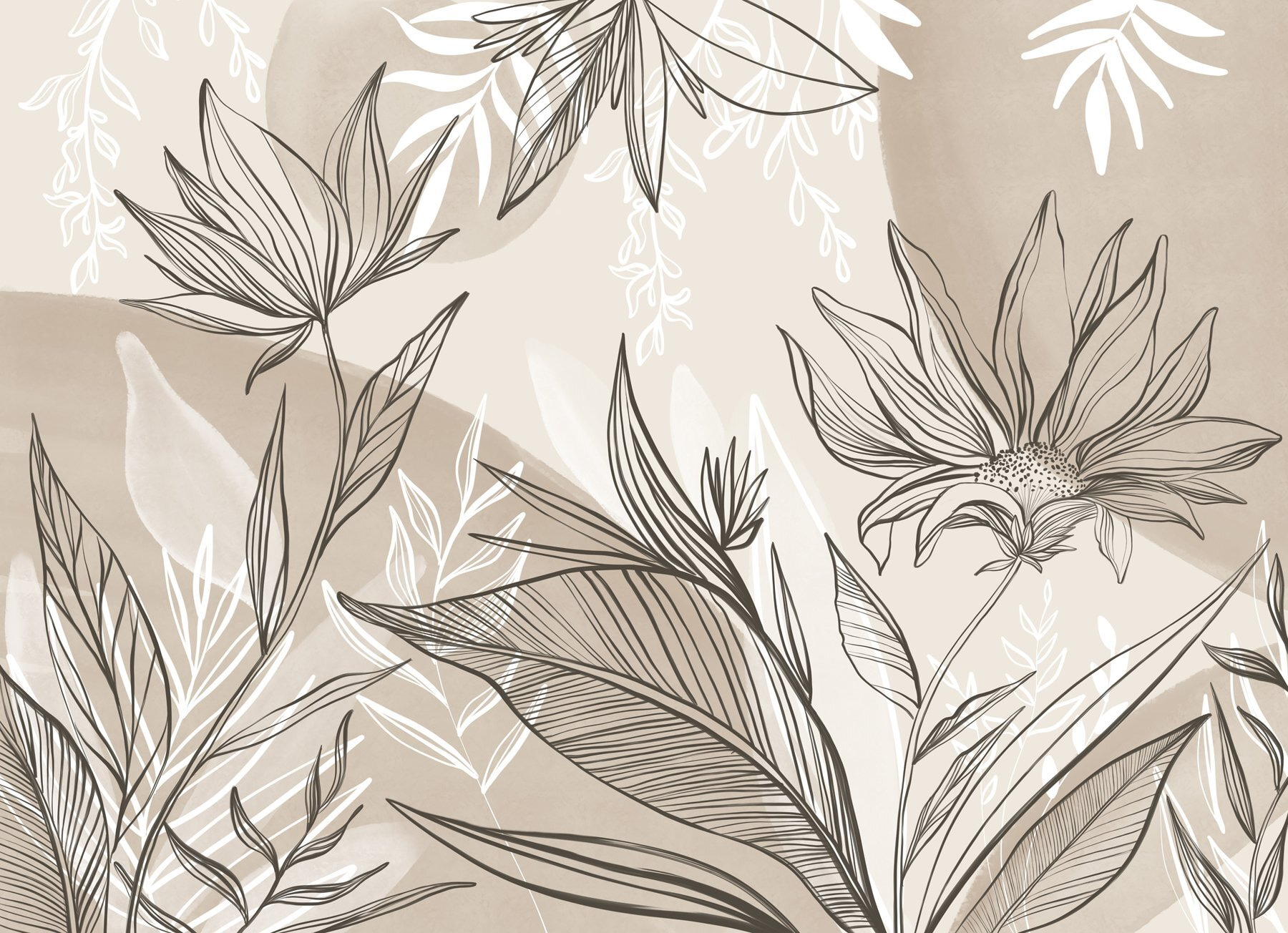 Delicate floral line art design