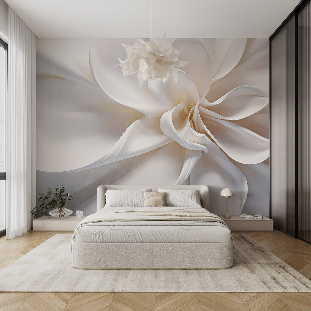 White fabric flower White fabric flower